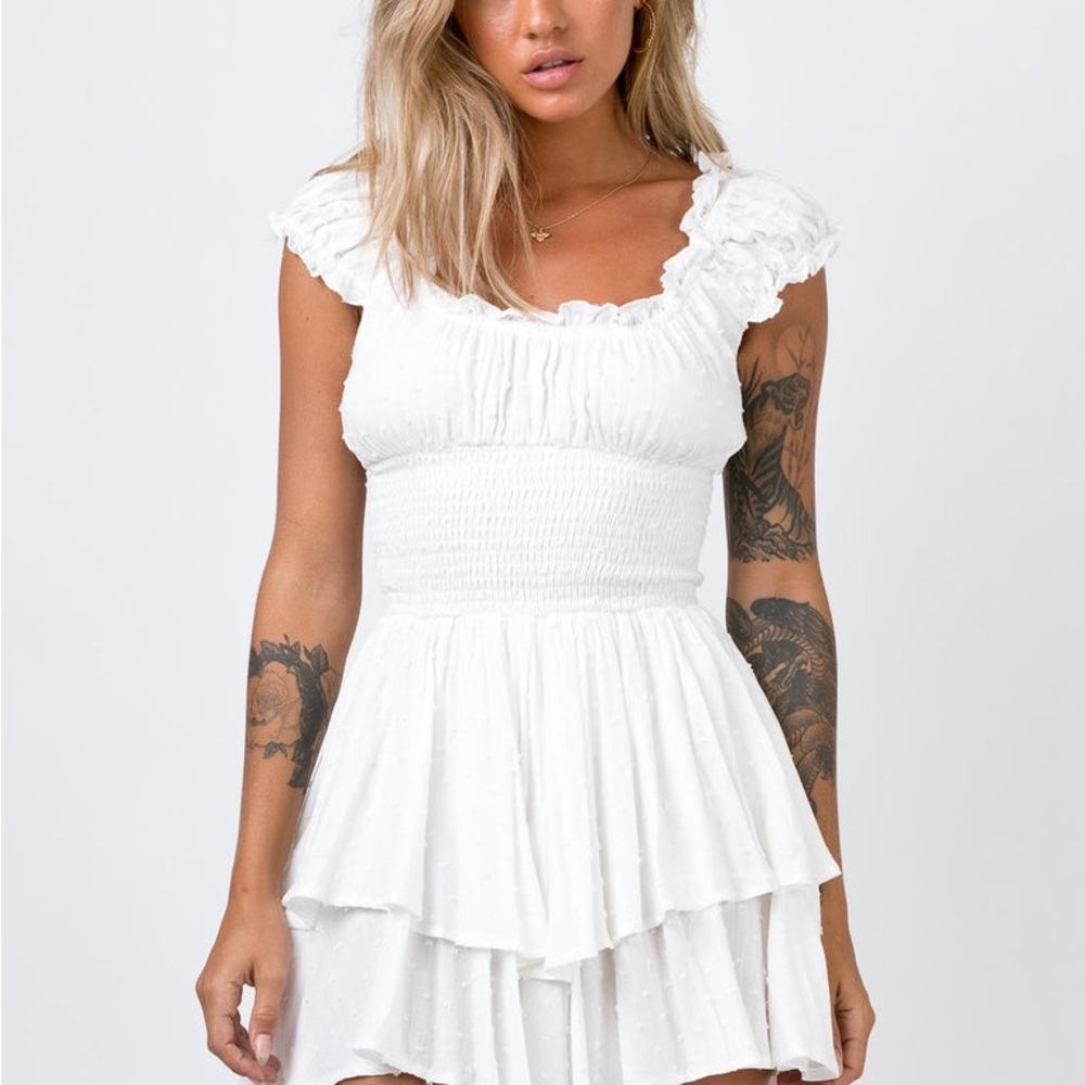 THE LOVE GALORE ROMPER WHITE LOWER IMPACT